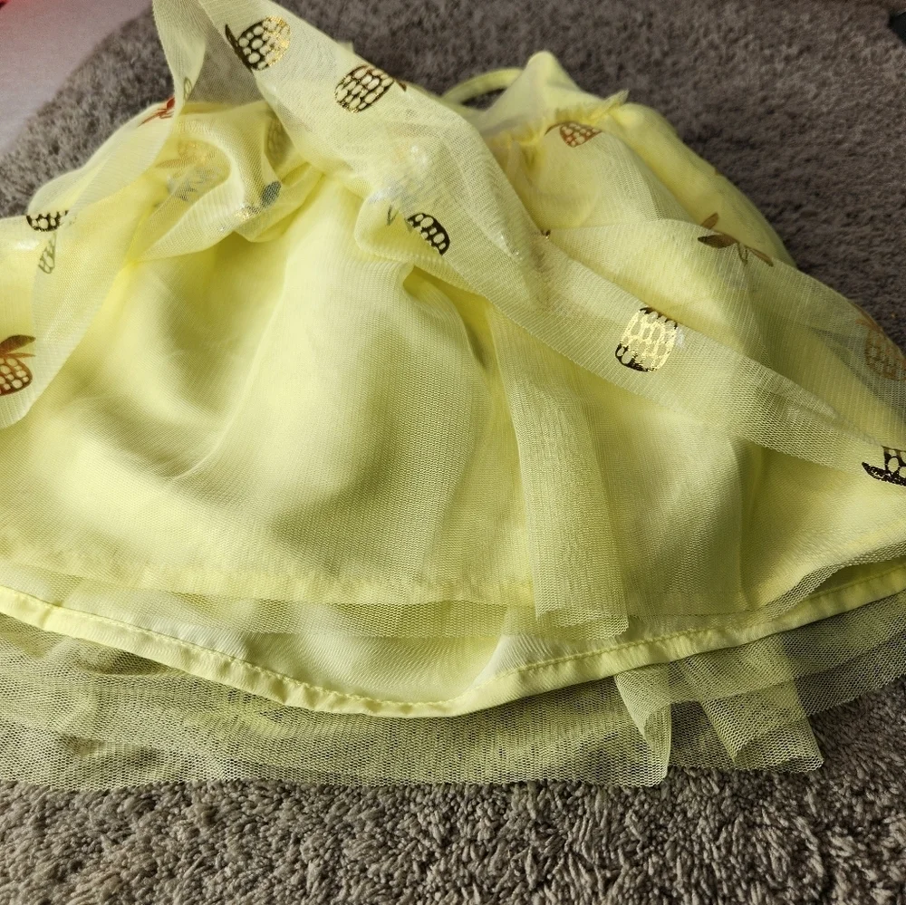 Toddler Girls' Pineapple Tulle Dress - Cat & Jack Yellow 18M